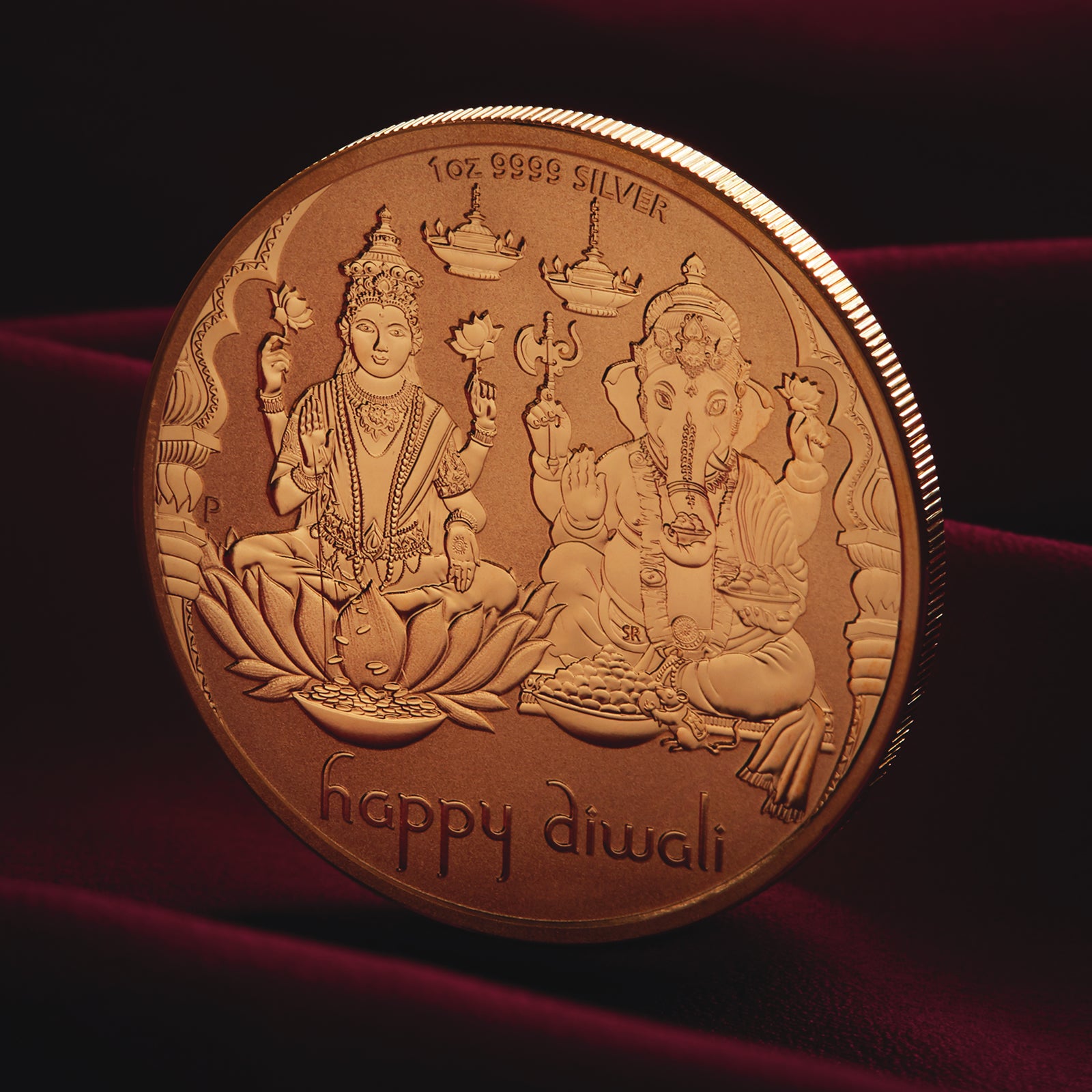 2023 Perth Mint Diwali 1oz Silver Gilded Medallion